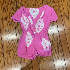 Splendid Pink & White Tie-Dye Romper